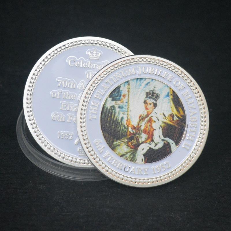 Королева Англии, Елизавета II, памятная медаль, цветная печать, запекаемая краска, металлические подарки, изделия ручной работы, памятные монеты, рождественский подарок серебряный