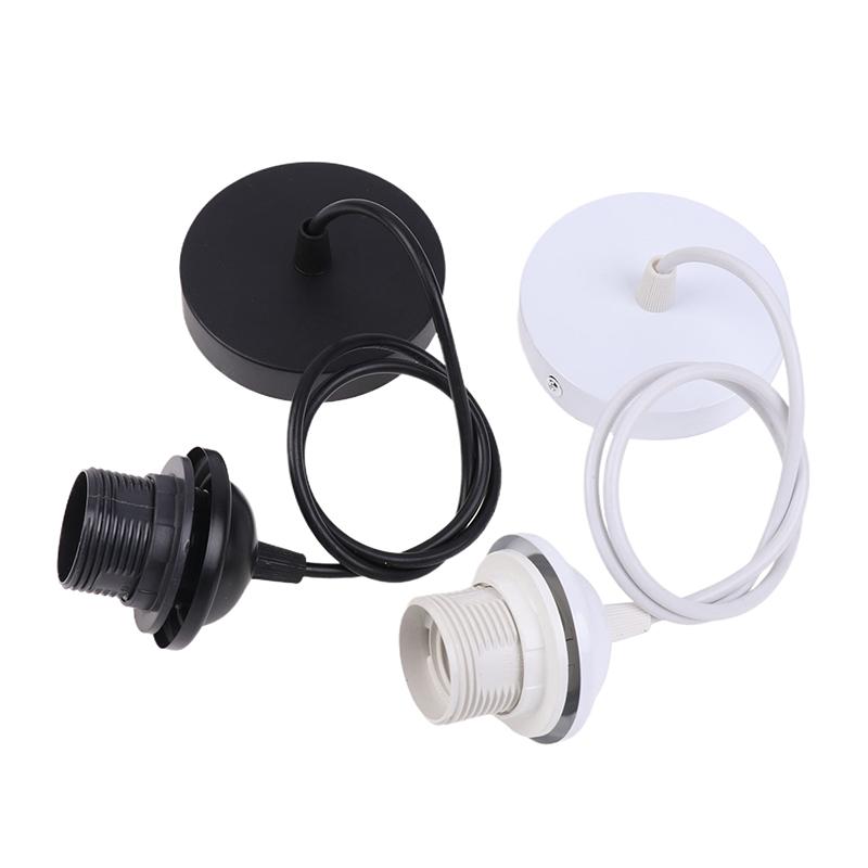 Black/White E27 Hanging Lamp Holder With 0.5/0.8/1.2/2M Hanging Wire Ceiling Lamp Holder Socket Lamp Base For Chandelier