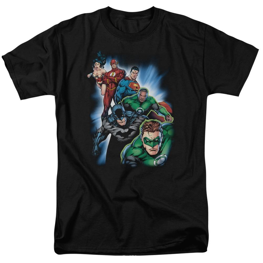 DC Comics - Justice League - Heroes Unite - Adult Unisex T-Shirt - Black 4XL