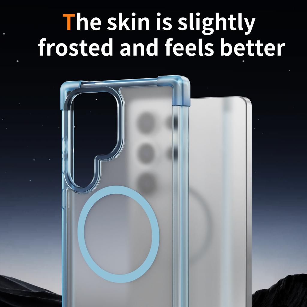 For Samsung Galaxy S25 Ultra Magnetic Case Reinforced Corners TPU + Acrylic Back Cover