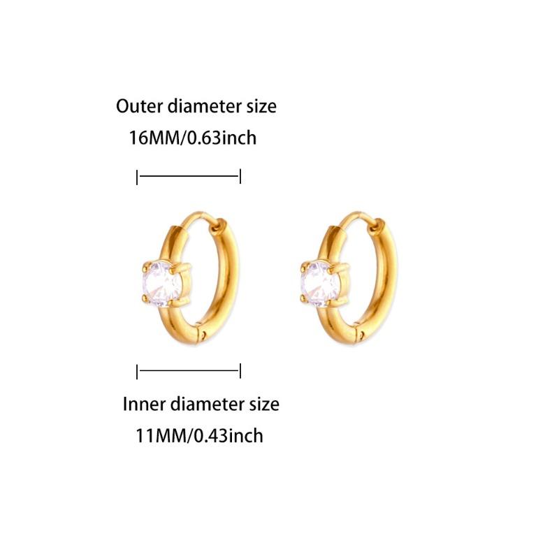 Hot Sale Fashion December Colored Birthstone Earrings Ladies Gold Stainless Steel Premium Earrings Temperament