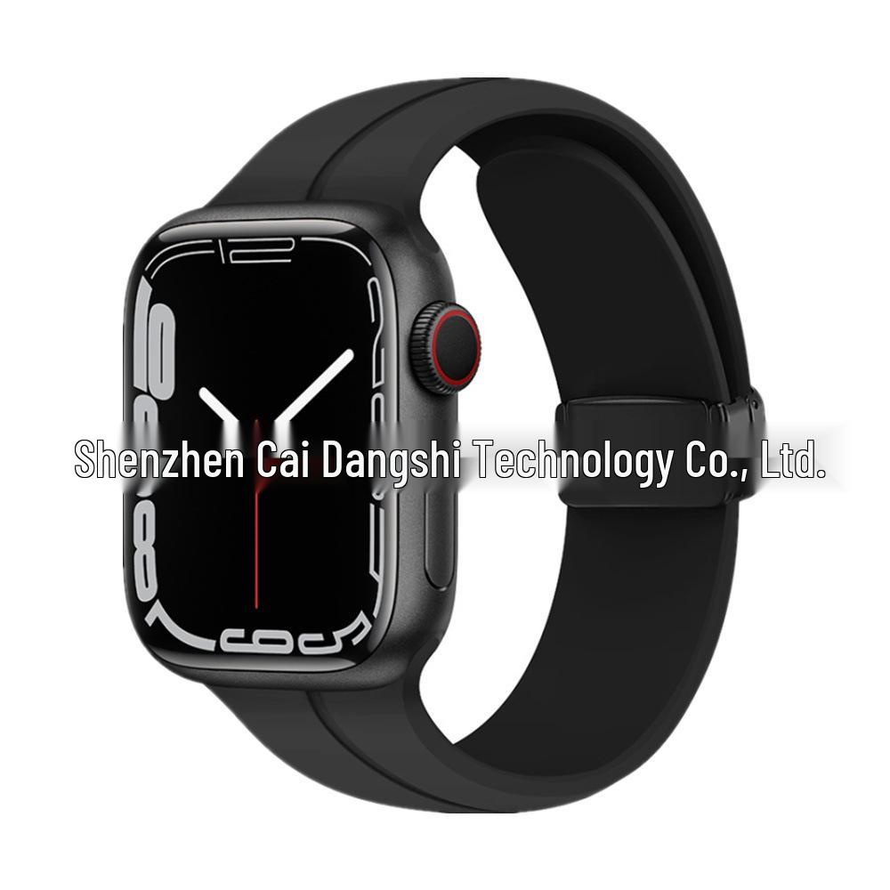 Magnetic Silicone Folding Buckle Band for Apple Watch & iWatch 6/7/8/9/10/SE/Ultra 2
