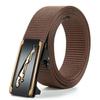 Men'S Toothless Automatic Buckle Woven Canvas Belt Belt Casual Nylon Tactical Pants Belt Military Training Outdoor Belt