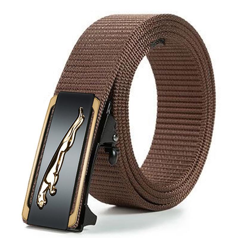 Men'S Toothless Automatic Buckle Woven Canvas Belt Belt Casual Nylon Tactical Pants Belt Military Training Outdoor Belt