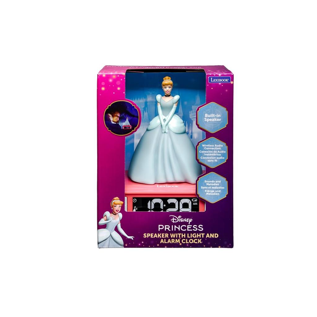 Lexibook Night Light Alarm Disney Princess Cinderella Digital Desk Clock RL800DP Clock, Clock, (Authentic Product)