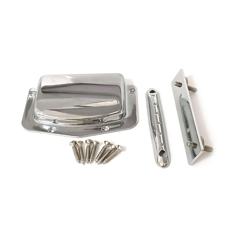 

Adjustable Guitar Bridge Tailpiece with Bridge Cover Fixed Type Electric Guitar Bridge Pulling String Board Easy to Use 1 срібний