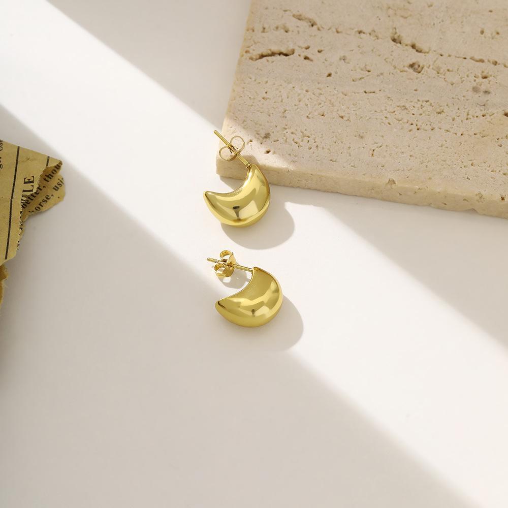 

Irregular Geometric Stainless Steel Stud Earrings High-Grade Light Luxury Earrings Temperament Fashion Personality Exaggerated Earrings