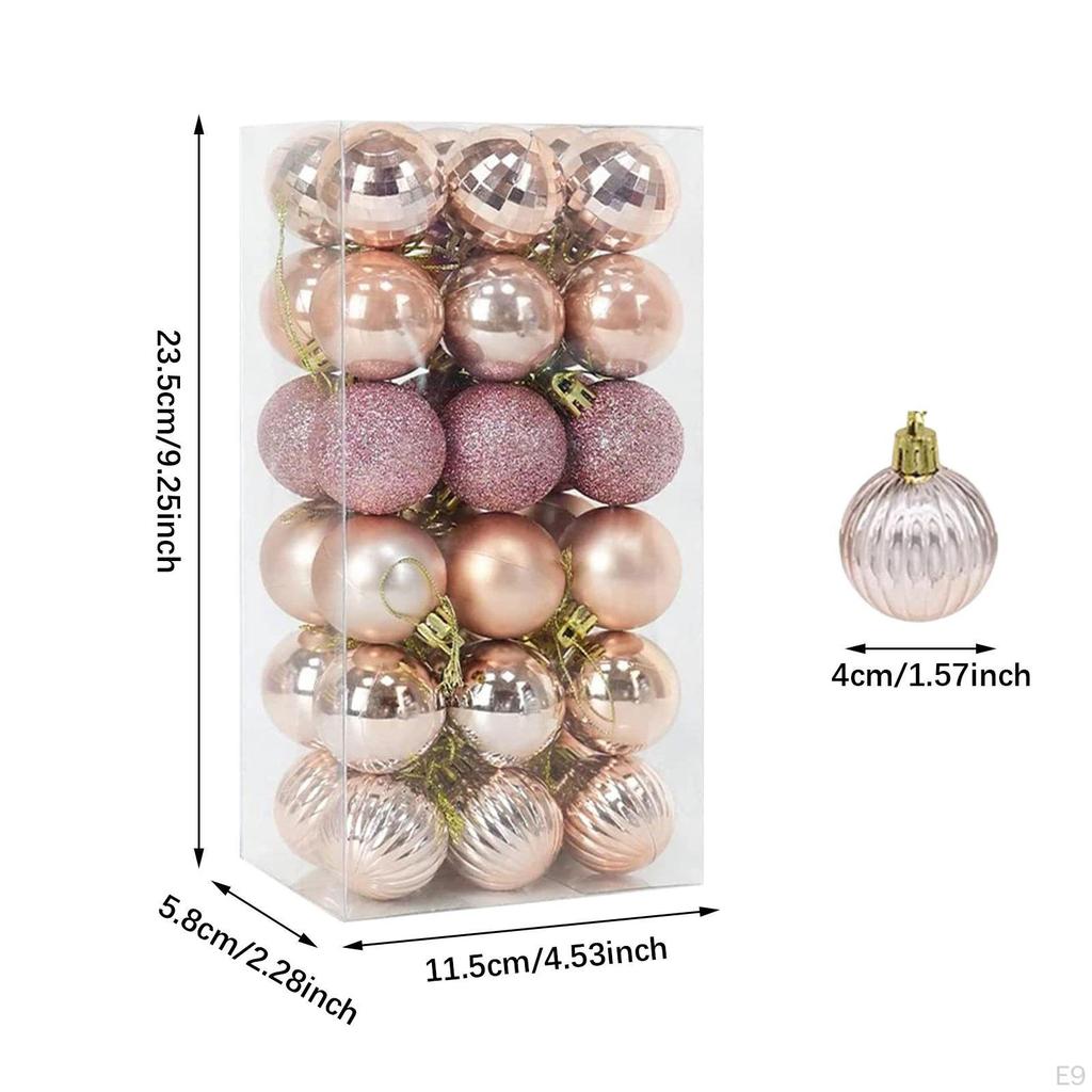 36 Pieces Christmas Ball Ornaments, Small Hanging Decorations for Celebration