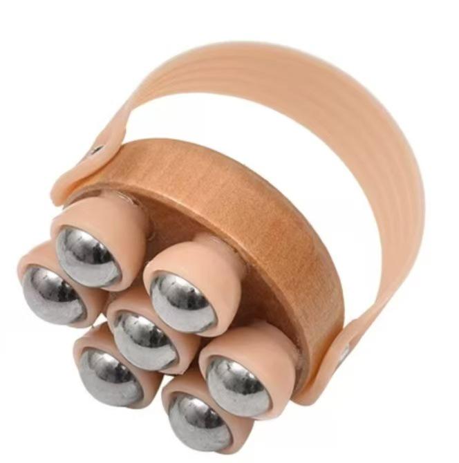 Meridian Handheld Roller Ball Massager for Abdomen, Back, and Body with Seven Dragon Balls Brush