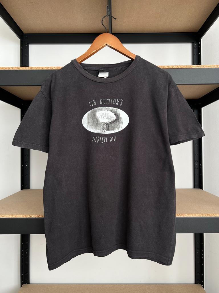 Camiseta Negra Vintage de los 2000 de Tim Burton The Melancholy Death of Oyster Boy Talla M