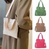 Compact and Chic Mini Tote Bag for Women Corduroy Shoulder Bag Versatile Crossbody Handbag  White