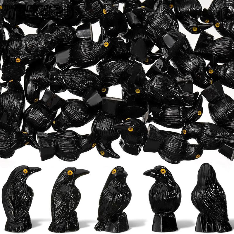 WTEMPO Creative Micro-landscape Black Halloween Crow Handmade Diy Resin Small Accessories Landscape Small Animal Decorative Ornaments