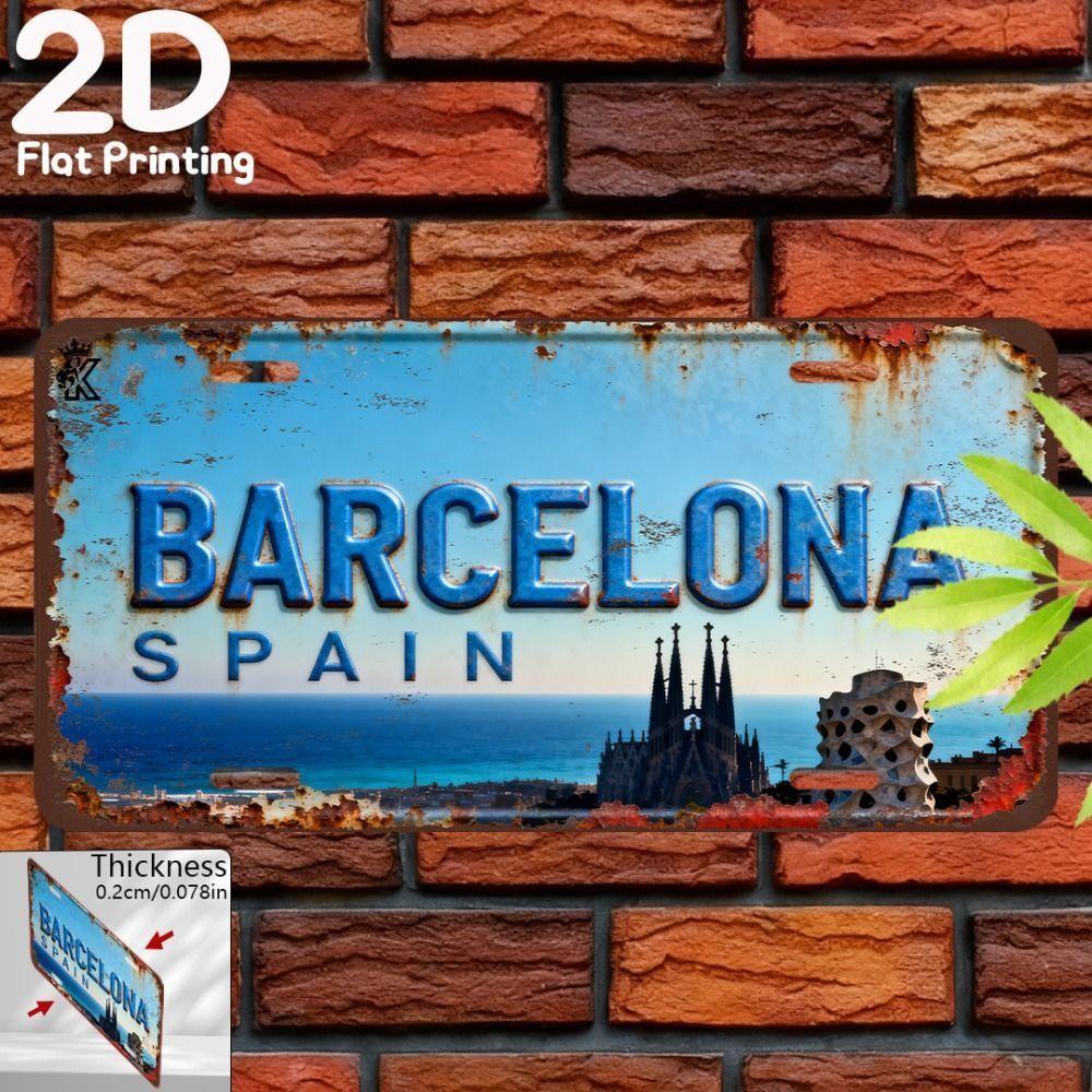 1. Tin Sign Metal Poster Wall Art Decorative Painting 20x30cm 2. Retro Metal Plate Wall Decor Vintage Tin Painting 20x30cm