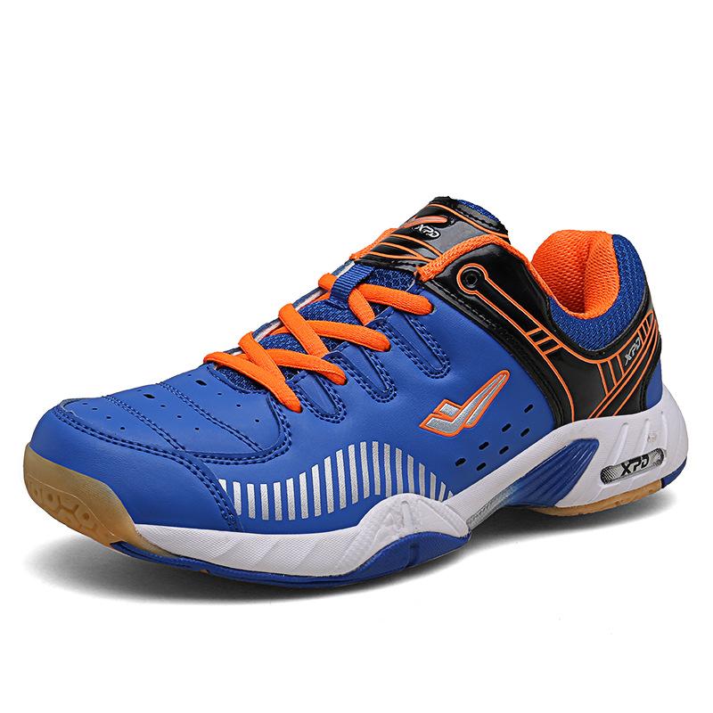 

Training table tennis shoes professional badminton shoes men and women breathable non-slip power pad cushion rebound 45 синій