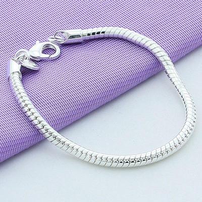 3mm Versilbertes Schlangenarmband - Trendiger europäischer & amerikanischer Schmuck