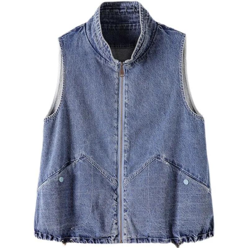 Plus Size Jeansweste ärmellos Frühling Sommer und Herbst Frauen Jacke Weste Damen Tops Cowboy Weste
