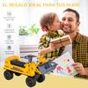 Ride-On Truck Tractor without Pedals for Children 2-3 Years with Excavator Shovel Hidden Storage Space and Horn 70x26x37 cm Yellow