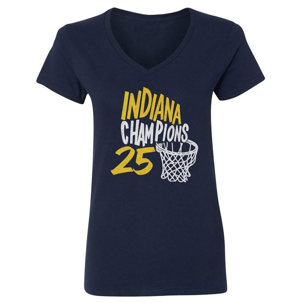 

Indiana Hoop Graphic - 2025 Champions Inspired Design Ladies V-Neck Tshirt Unisex T-Shirt M
