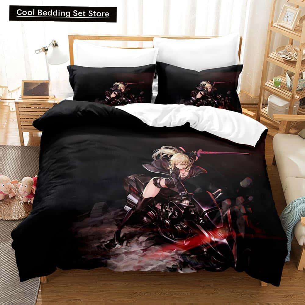 3D Printed Anime Fate/Stay Night Saber Bedding Set Single Twin Full Queen King Size Bed Set Adult Kid Bedroom Duvet Cover Sets