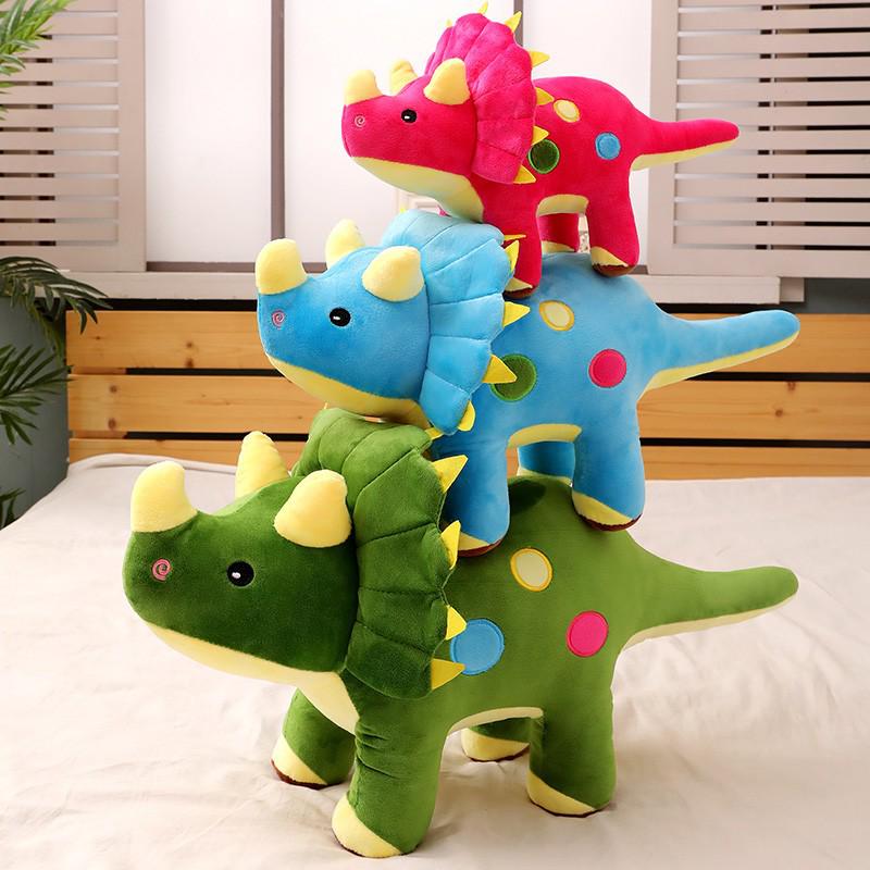 Large Dinosaur Plush Toy - Tyrannosaurus, Triceratops, Brachiosaurus Pillow for Kids, Boys' Birthday Gift