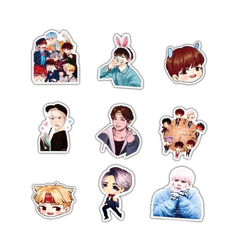 Stickers, Labels & Tags BTS Cartoon Sticker Paper