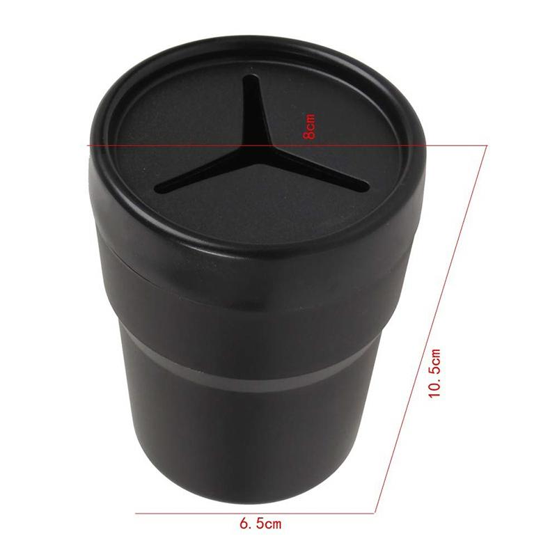 1Pc  Multifunctional Car Mini Trash Bin Cup Holder Car Trash Can Auto Holder Cap Mounts Black Plastic Interior Accessories