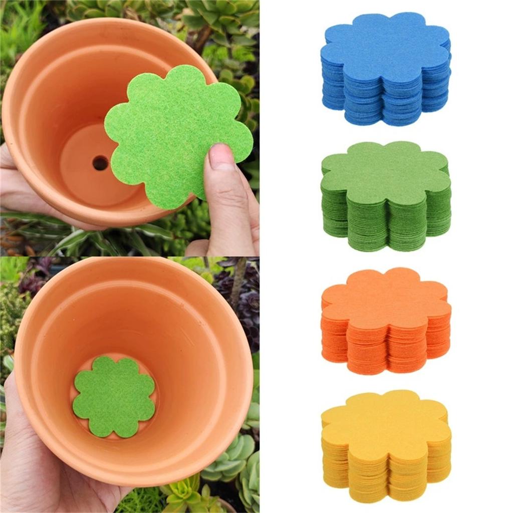 Gardening Flowerpot Gasket, Pot Hole Protector to Prevent Soil Leaks and , Breathable Water and Dirt Drainage Mat for Planting Pots