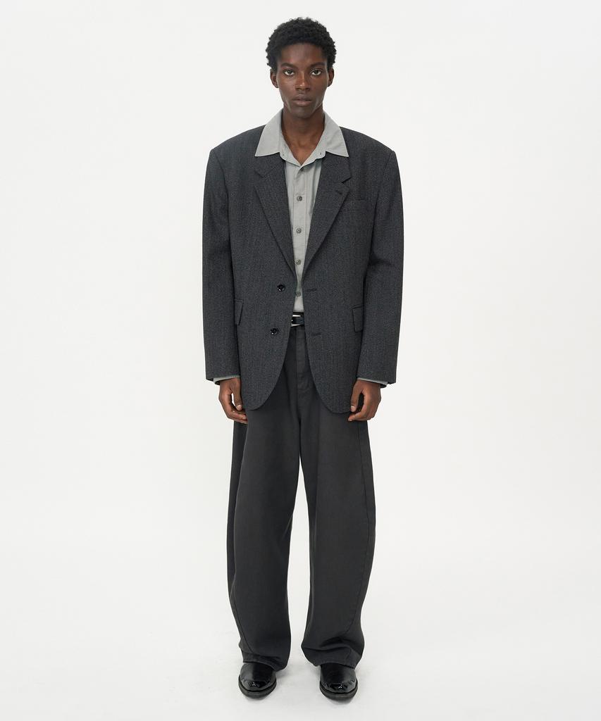 Insilence Retro Wool Blazer Grey