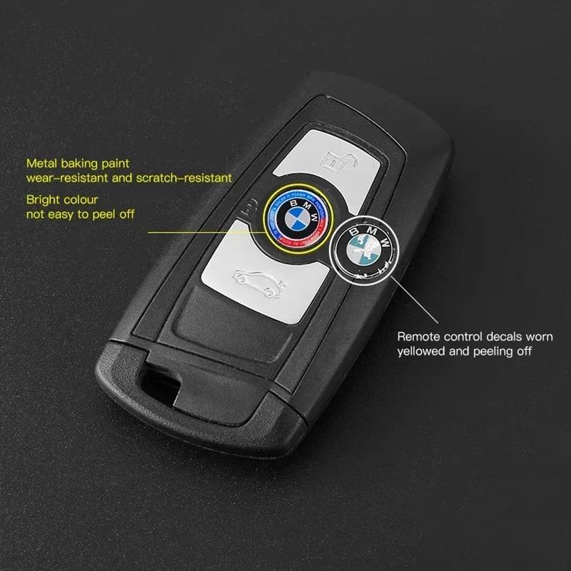 BAGH3 Car Sticker Car Key Shell Badge Sticker 3D Aluminum Auto Key Remote Fob Decals For BMW E46 E90 E60 F30 F10 E39 E36 F20 G30 G20 E