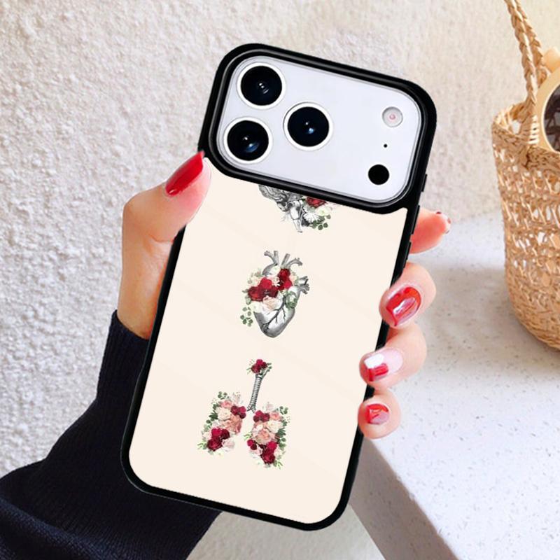 Menschliches Herz Gehirn Lungen Handyhülle Für iPhone 17 Air 16 15 14 13 12 11 Pro Max Plus