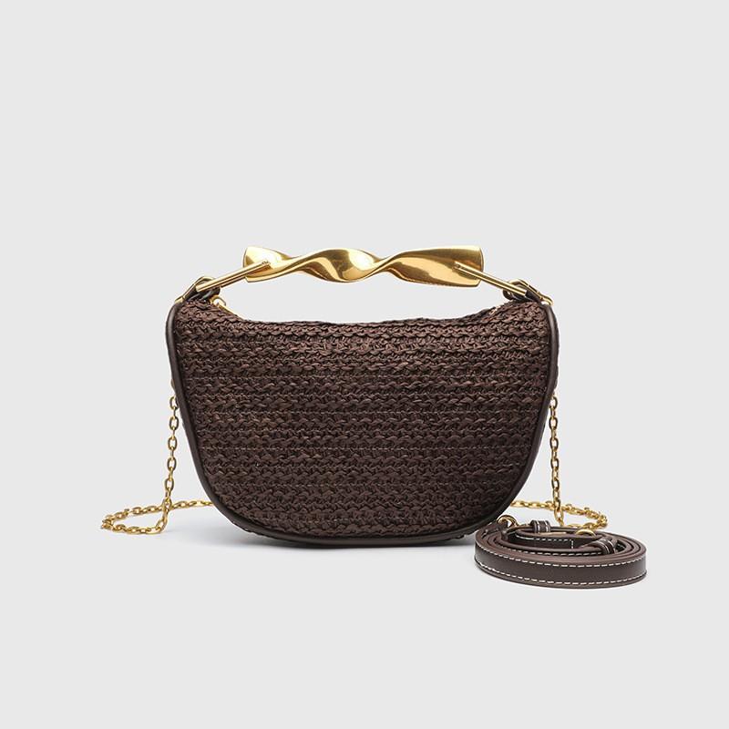 Z Family Cross-border Women's Bag 2025 New Handheld Woven Retro Semi-finished Materials Matching All