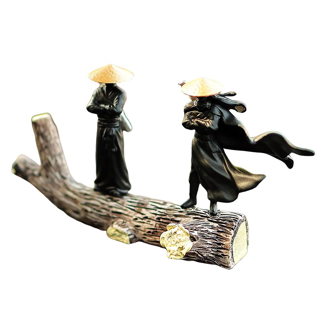 Trendy Car Decoration Ornaments Personalized Handsome Black Swordsman Ornament For Interior Countertop Desktop Plastic Sculpture