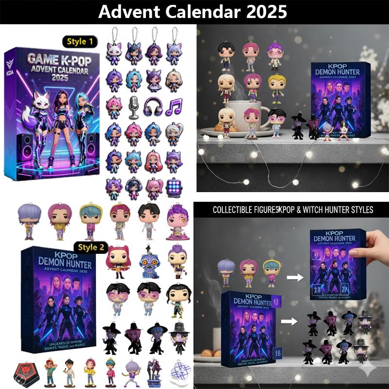 MINISO Adventskalender Box KPop Dämonenjäger 2 Kawaii Acryl Schlüsselanhänger HUNTR X Rumi Mira Zoey Jinu Überraschungsbox Weihnachtsgeschenk