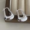 925 Sterling Silver Earrings For Women Trendy Geometric Big Thick Hollow Earring Jewelry Prevent Allergy Party Gift Accessories