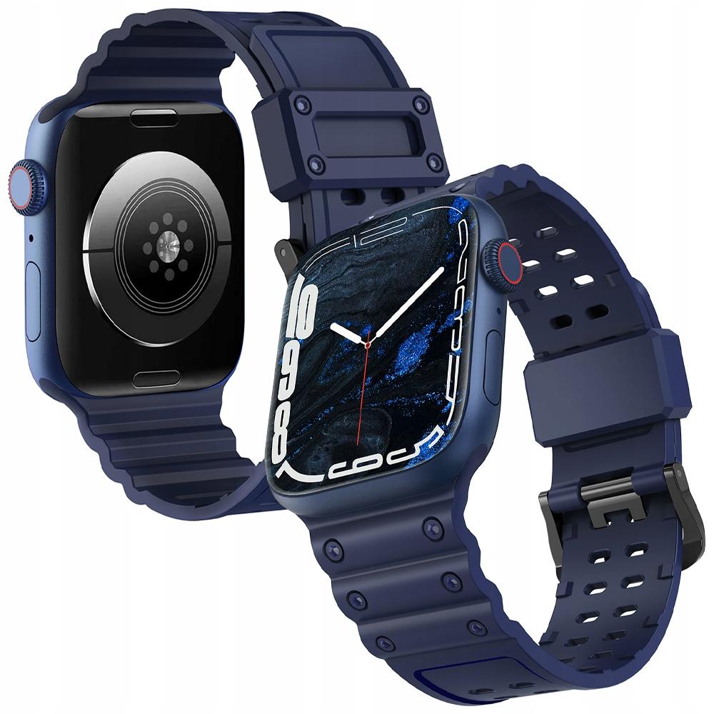 Strap Triple Protection Pasek Apple Watch Se, 9, 8, 7, 6, 5, 4, 3, 2, 1 (41, 40, 38 Mm) Opaska Bransoleta Granatowy