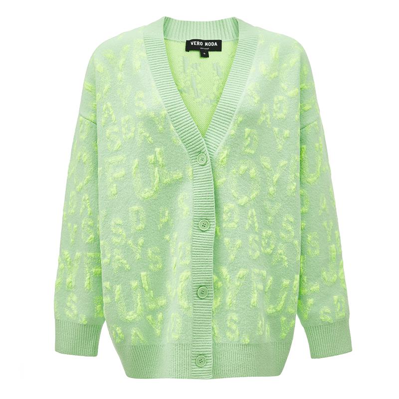 

VEROMODA Women s V-Neck Letter Jacquard Cardigan S (160/80A)