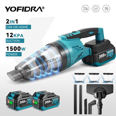Yofidra 1500W Elektrikli Kablosuz Süpürge Taşınabilir Şarj Edilebilir Ev Temizliği Güç Aleti Makita 18V Akü Pimi İçin