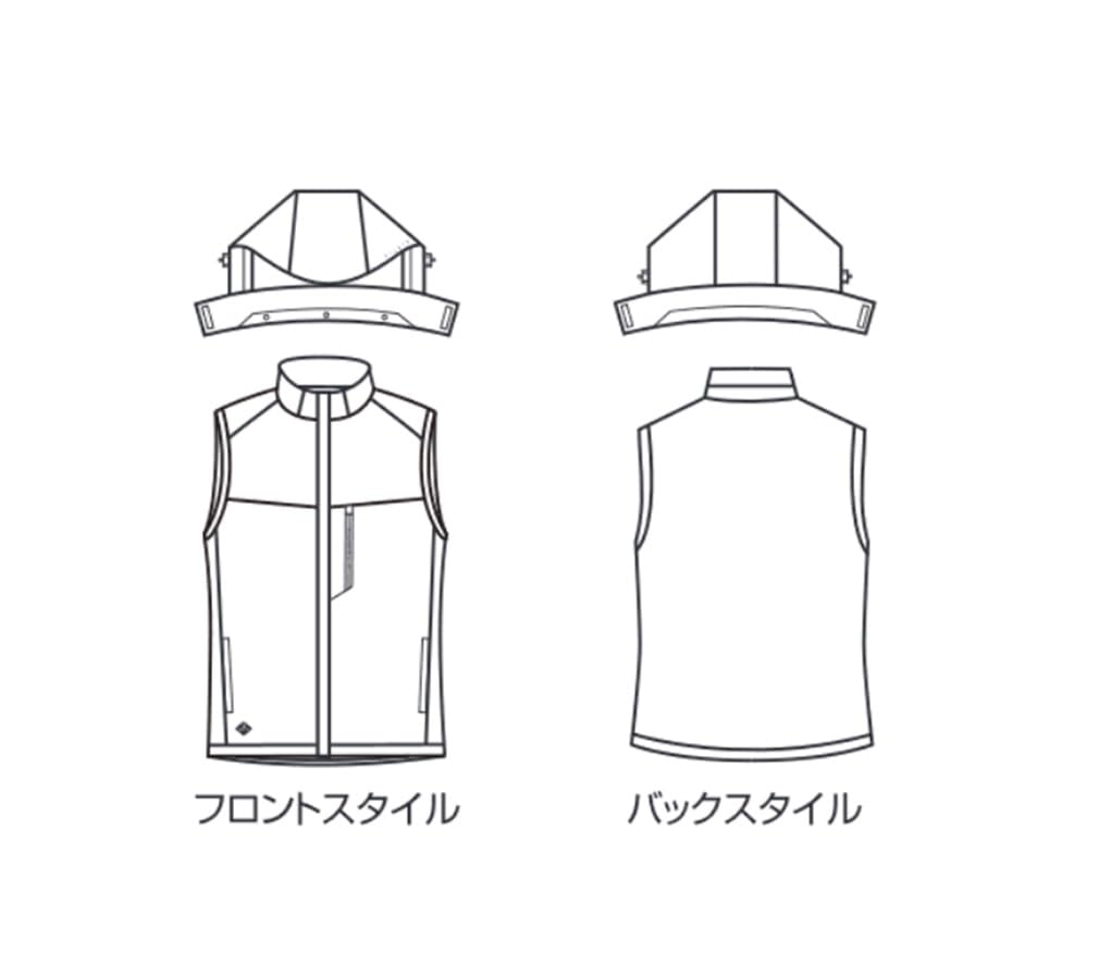 BURTLE Stretch Hoodie Cold Weather Vest For Ash Gray 3264 60 L (Unisex) Autumn/Winter