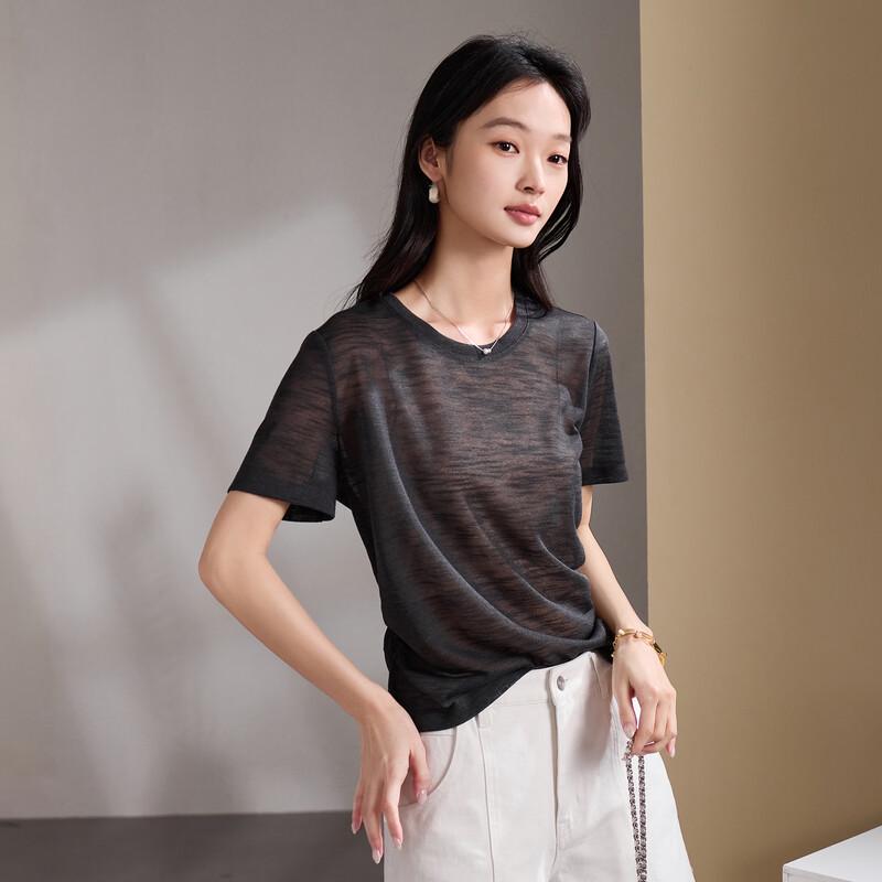 SOFSIL 2026 Summer Loose Fit Short Sleeve T-shirt S светло-синий