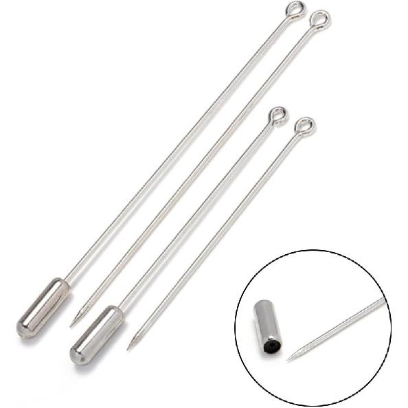 Metal Brooch Stick Pins with Stopper Ends Safety Copper Long Needle Eye Pins for Men Women Suit Tie Hat Scarf DIY Jewelry Accessories, Silver 20pcs
