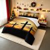 Three Crosses at Sunset Bedding set (1 duvet cover, 2 pillowcases, duvet not included), Calvary Religious Art Print