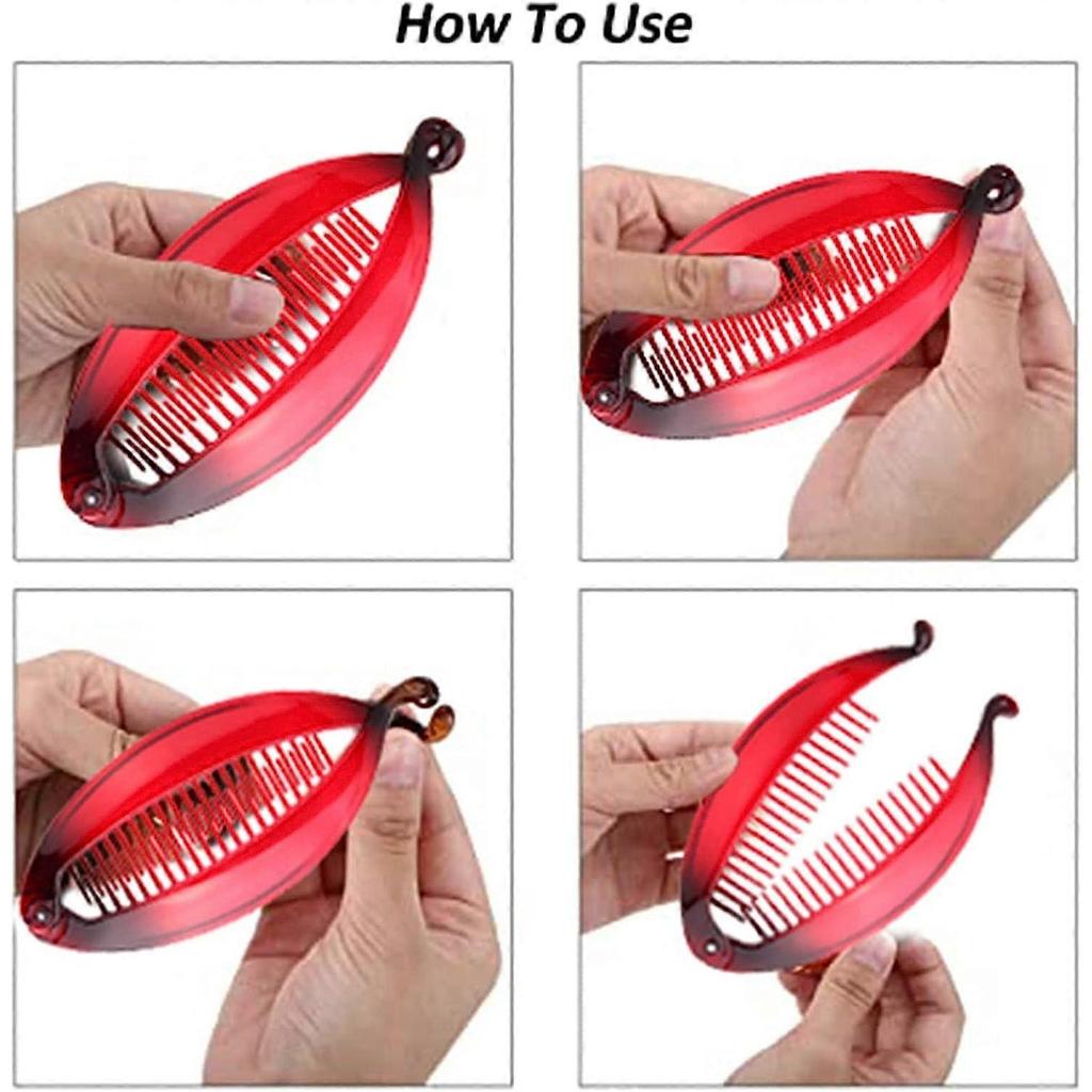 Dww-21 Pieces Banana Hair Clips, Fishtail Hair Clips, Ponytail Holder, Wide Colored Banana Comb for Women's Hair Accessories