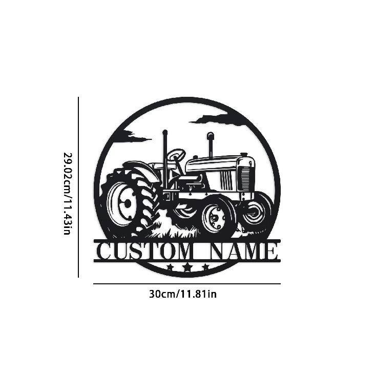 

1pc Custom Tractor Wall Art, Personalized Names Tractor Signs, Farmhouse Wall Decor, Metal Tractor Art, Custom Names Wall Decor чёрный