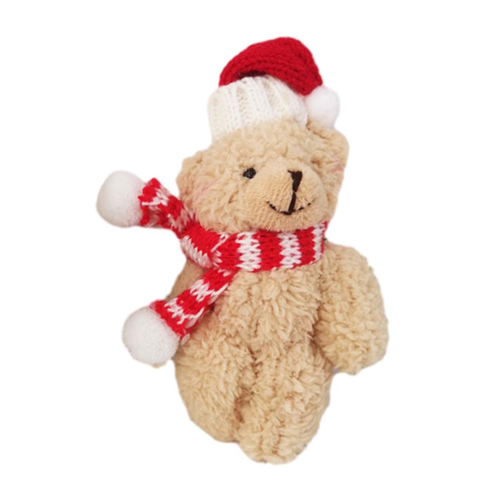 Joint Bear Cute Plush Bear Keychain Bag Ornament Women Handbag Decorations School Student Backpack Christmas Pendant