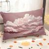 Pink Clouds Patterned Pillowcase Suitable For Sofa Bedroom Car Pillow Cover Cushion Rectangular Back Cushion