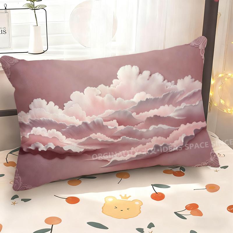 Pink Clouds Patterned Pillowcase Suitable For Sofa Bedroom Car Pillow Cover Cushion Rectangular Back Cushion