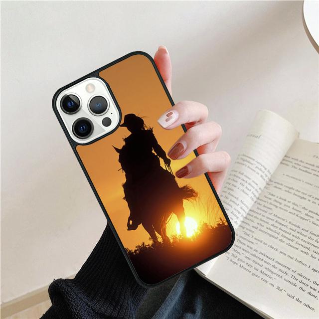 Sunset Cowgirl Horse Silhouette Cover For iPhone 17 Air 15 16e 14 13 12 Pro Max 11 Pro Max Plus Phone Case Coque