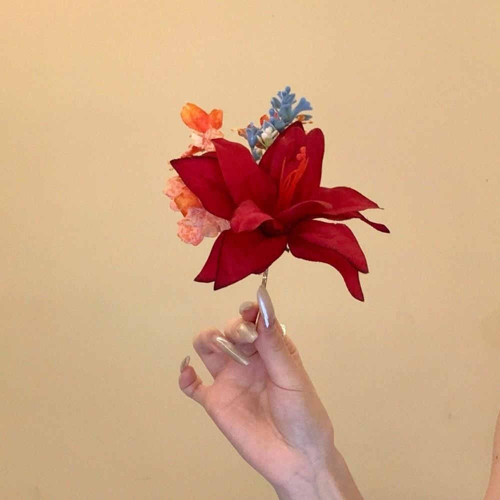 Fairy Thai Hair Fork Simulation Flower Bride Hair Accessories Headwear Flower Hair Stick  Beach