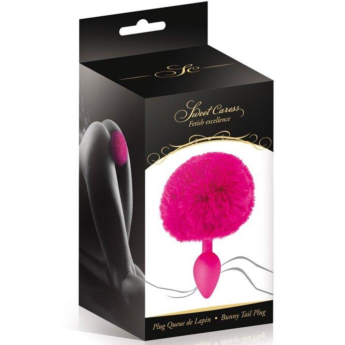 Plug Anal - Sweet Caress - Fushia - Silicone - Fourrure synthétique - 120mm de longueur