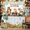 BORAMDO Woodland Animals Baby Shower Decoration Pack Forest Animal Neutral Gender Reveal Party Supplies Woodland Themed Birthday Party Ideas Set 106